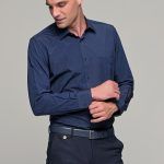 Μπλε navy ανδρικό πουκάμισο PAPARAZZI με τσεπάκι - Classic fit