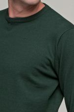 Βαμβακερό πράσινο ανδρικό πλεκτό FR με λαιμόκοψη - regular fit
