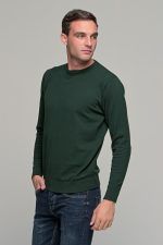 Βαμβακερό πράσινο ανδρικό πλεκτό FR με λαιμόκοψη - regular fit