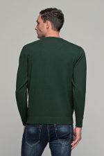 Βαμβακερό πράσινο ανδρικό πλεκτό FR με λαιμόκοψη - regular fit
