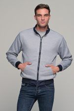 Μπλε ανδρικό μπουφάν bomber αδιάβροχο διπλής όψης - slim fit