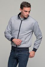 Μπλε ανδρικό μπουφάν bomber αδιάβροχο διπλής όψης - slim fit