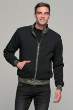 Πράσινο ανδρικό μπουφάν bomber αδιάβροχο διπλής όψης - slim fit