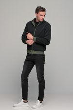 Πράσινο ανδρικό μπουφάν bomber αδιάβροχο διπλής όψης - slim fit