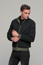 Πράσινο ανδρικό μπουφάν bomber αδιάβροχο διπλής όψης - slim fit