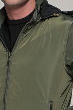 Πράσινο ανδρικό μπουφάν bomber αδιάβροχο διπλής όψης - slim fit