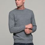 Γκρι ανδρικό πλεκτό GR με διακριτικό μικροσχέδιο βαμβακερό