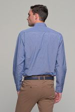 Καρό ανδρικό πουκάμισο PAPARAZZI μπλε σιελ με τσεπάκι - Classic fit