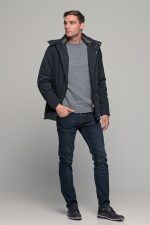 Μπλε ανδρικό μπουφάν τύπου τζάκετ - regular fit