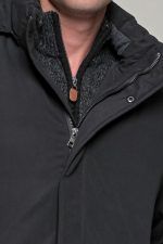 Μαύρο ανδρικό μπουφάν τύπου τζάκετ - regular fit