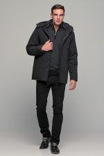 Μαύρο ανδρικό μπουφάν τύπου τζάκετ - regular fit