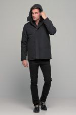 Μαύρο ανδρικό μπουφάν τύπου τζάκετ - regular fit