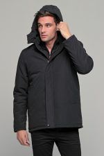 Μαύρο ανδρικό μπουφάν τύπου τζάκετ - regular fit
