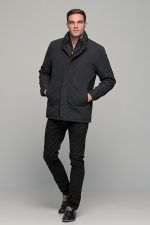 Μαύρο ανδρικό μπουφάν τύπου τζάκετ - regular fit