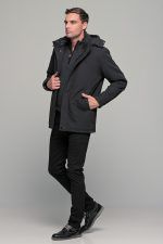 Μαύρο ανδρικό μπουφάν τύπου τζάκετ - regular fit