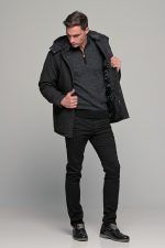 Μαύρο ανδρικό μπουφάν τύπου τζάκετ - regular fit
