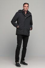 Μαύρο ανδρικό μπουφάν τύπου τζάκετ - regular fit