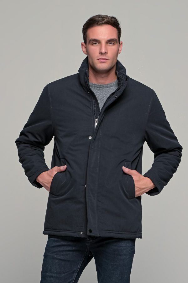 Μπλε ανδρικό μπουφάν τύπου τζάκετ - regular fit
