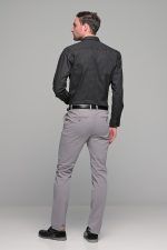 Μαύρο ανδρικό πουκάμισο με γκρι print – Slim Fit