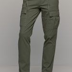 Cargo ανδρικό παντελόνι με τσέπες χακί - Straight fit