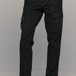 Cargo ανδρικό παντελόνι με τσέπες μαύρο - Straight fit