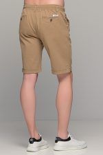 Ανδρική βερμούδα chino με ύφανση σε κάμελ χρώμα - Image 5