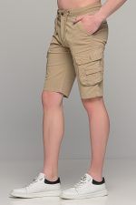 Ανδρική cargo βερμούδα massaro με τσέπες σε κάμελ χρώμα - Image 4