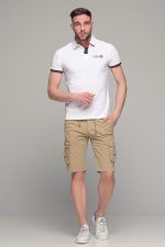 Ανδρική cargo βερμούδα massaro με τσέπες σε κάμελ χρώμα - Image 6