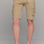 Ανδρική cargo βερμούδα massaro με τσέπες σε κάμελ χρώμα