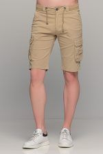 Ανδρική cargo βερμούδα massaro με τσέπες σε κάμελ χρώμα