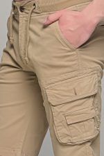 Ανδρική cargo βερμούδα massaro με τσέπες σε κάμελ χρώμα - Image 2