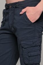 Ανδρική cargo βερμούδα massaro με τσέπες σε μπλε χρώμα - Image 2