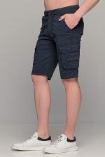 Ανδρική cargo βερμούδα massaro με τσέπες σε μπλε χρώμα - Image 4