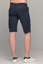 Ανδρική cargo βερμούδα massaro με τσέπες σε μπλε χρώμα - Image 5