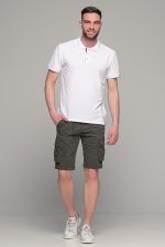 Λευκό ανδρικό πόλο μπλουζάκι MASSARO με μπλε πατιλέτα - Regular fit - Image 6