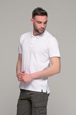 Λευκό ανδρικό πόλο μπλουζάκι MASSARO με μπλε πατιλέτα - Regular fit - Image 4