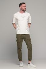 Oversized ανδρικό t-shirt λευκό με στάμπα "Don't waste culture" - Image 6