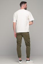 Oversized ανδρικό t-shirt λευκό με στάμπα "Don't waste culture" - Image 7