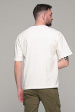 Oversized ανδρικό t-shirt λευκό με στάμπα "Don't waste culture" - Image 5