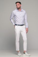 Λευκό ανδρικό πουκάμισο με μπορντό print – Slim Fit - Image 7