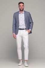 Λευκό ανδρικό πουκάμισο με μπορντό print – Slim Fit - Image 9