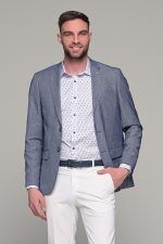 Λευκό ανδρικό πουκάμισο με μπορντό print – Slim Fit - Image 5