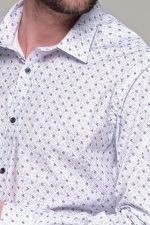 Λευκό ανδρικό πουκάμισο με μπορντό print – Slim Fit - Image 2