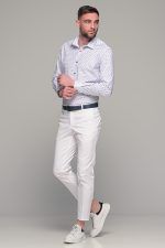 Λευκό ανδρικό πουκάμισο με μπορντό print – Slim Fit - Image 8