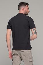 Μαύρο ανδρικό πόλο μπλουζάκι MASSARO με λευκή πατιλέτα - Regular fit - Image 5