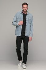 Καλοκαιρινό ανδρικό chino παντελόνι MASSARO μαύρο - Slim fit