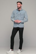 Καλοκαιρινό ανδρικό chino παντελόνι MASSARO μαύρο - Slim fit