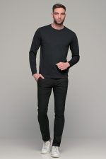 Καλοκαιρινό ανδρικό chino παντελόνι MASSARO μαύρο - Slim fit
