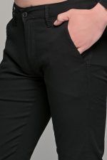 Καλοκαιρινό ανδρικό chino παντελόνι MASSARO μαύρο - Slim fit