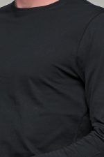 Μαύρη ανδρική μακρυμάνικη μπλούζα μονόχρωμη